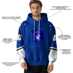 personalized duke blue devils striped sleeves blue hoodie best selling
