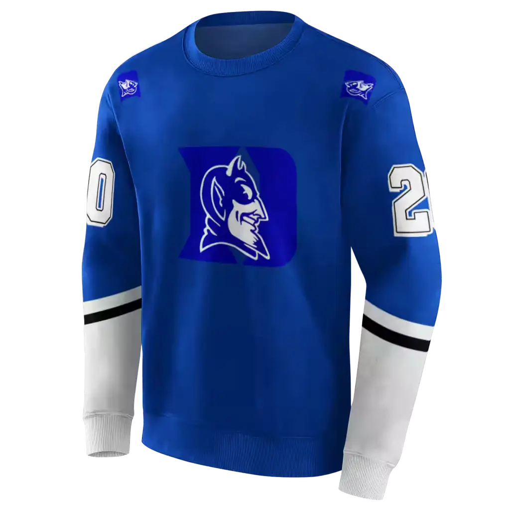 personalized duke blue devils striped sleeves blue hoodie new arrival personalized duke blue devils striped sleeves blue hoodie new arrival