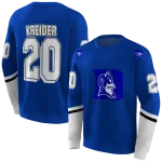 personalized duke blue devils striped sleeves blue hoodie best selling