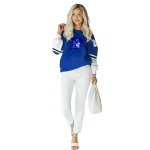 personalized duke blue devils striped sleeves blue hoodie best selling