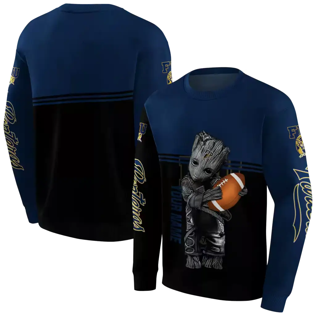 personalized fiu panthers baby groot blue black hoodie premium grade personalized fiu panthers baby groot blue black hoodie premium grade