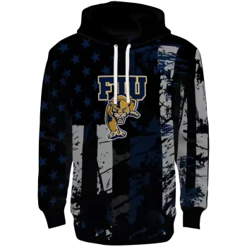 personalized fiu panthers distressed flag blue black hoodie best selling