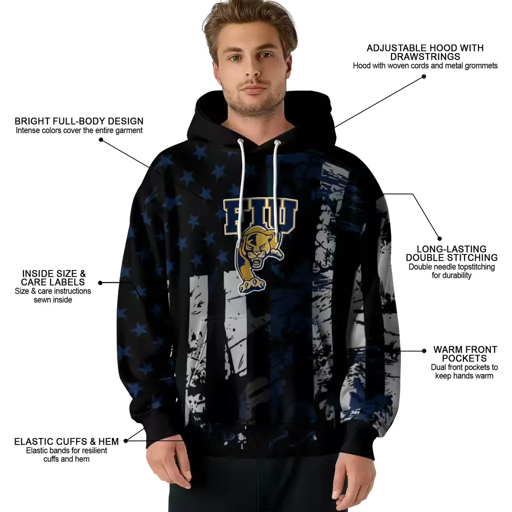 personalized fiu panthers distressed flag blue black hoodie latest model personalized fiu panthers distressed flag blue black hoodie latest model