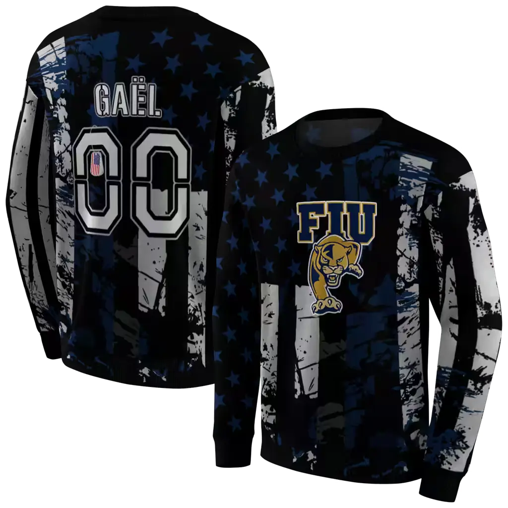 personalized fiu panthers distressed flag blue black hoodie premium grade personalized fiu panthers distressed flag blue black hoodie premium grade