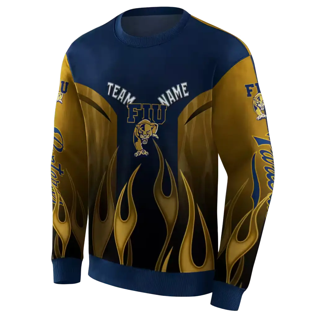 personalized fiu panthers flame design blue hoodie new arrival personalized fiu panthers flame design blue hoodie new arrival