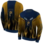 personalized fiu panthers flame design blue hoodie best selling