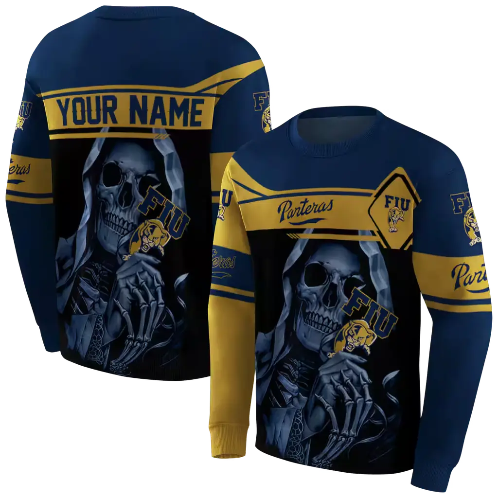 personalized fiu panthers grim reaper blue black hoodie premium grade personalized fiu panthers grim reaper blue black hoodie premium grade