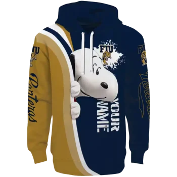 personalized fiu panthers peeking snoopy blue hoodie best selling