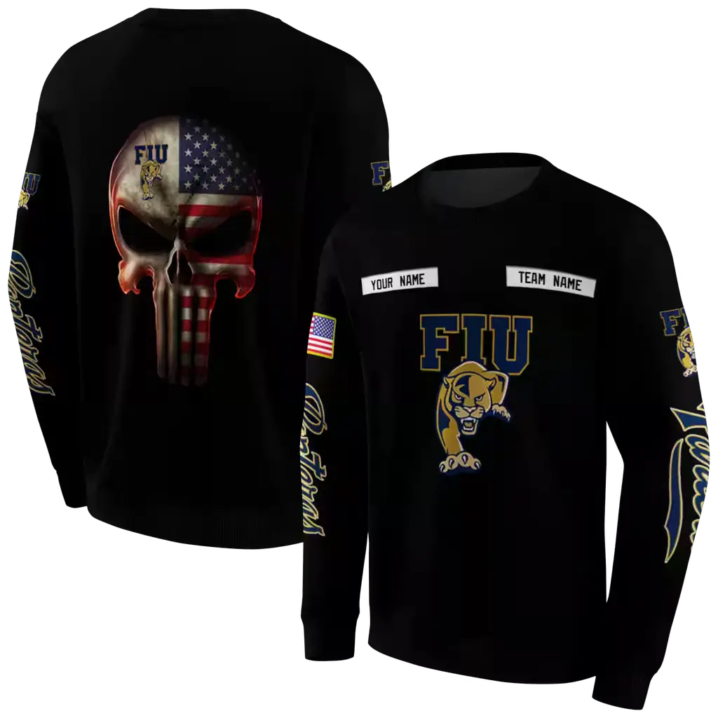 personalized fiu panthers punisher skull black hoodie premium grade personalized fiu panthers punisher skull black hoodie premium grade