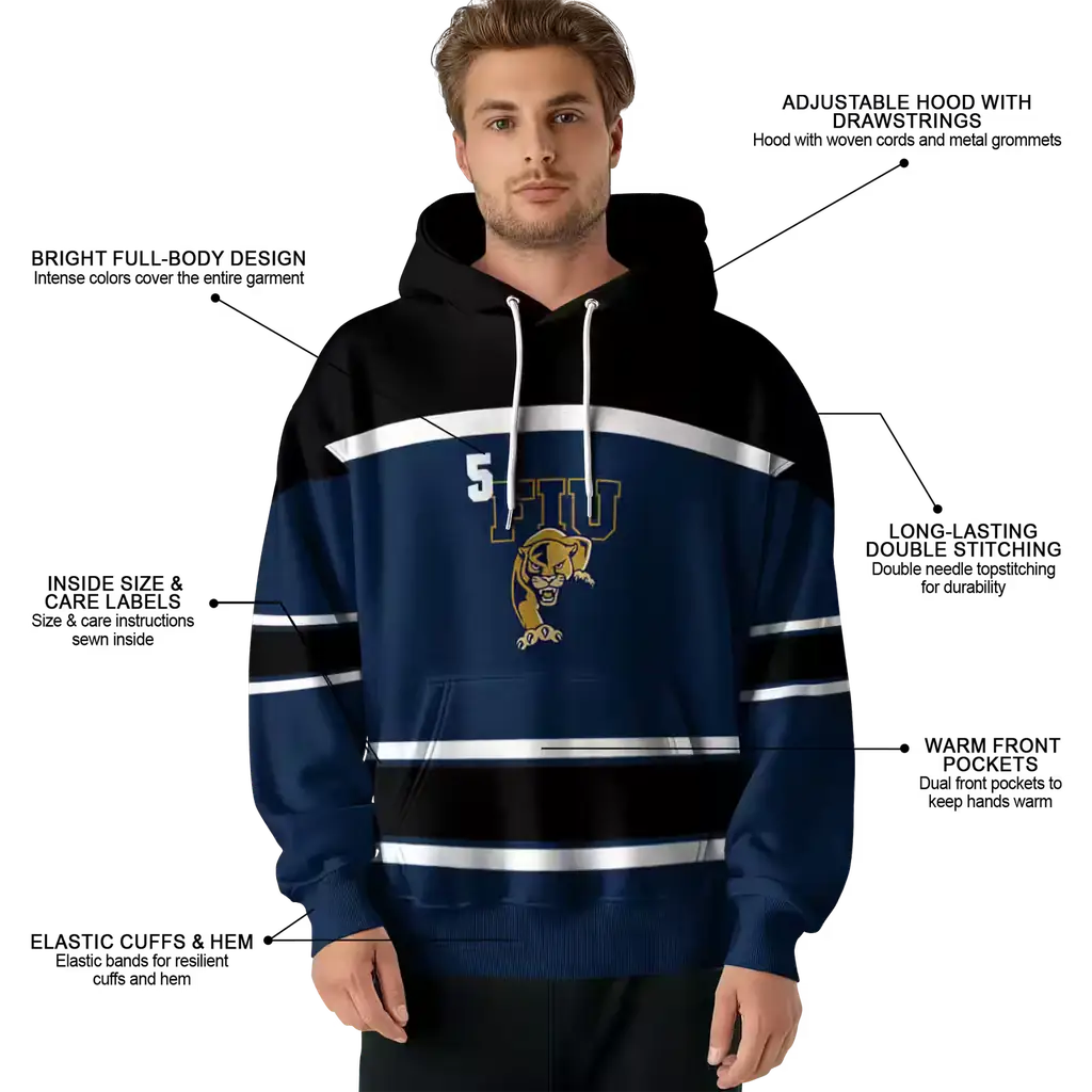 personalized fiu panthers striped pattern blue hoodie latest model personalized fiu panthers striped pattern blue hoodie latest model