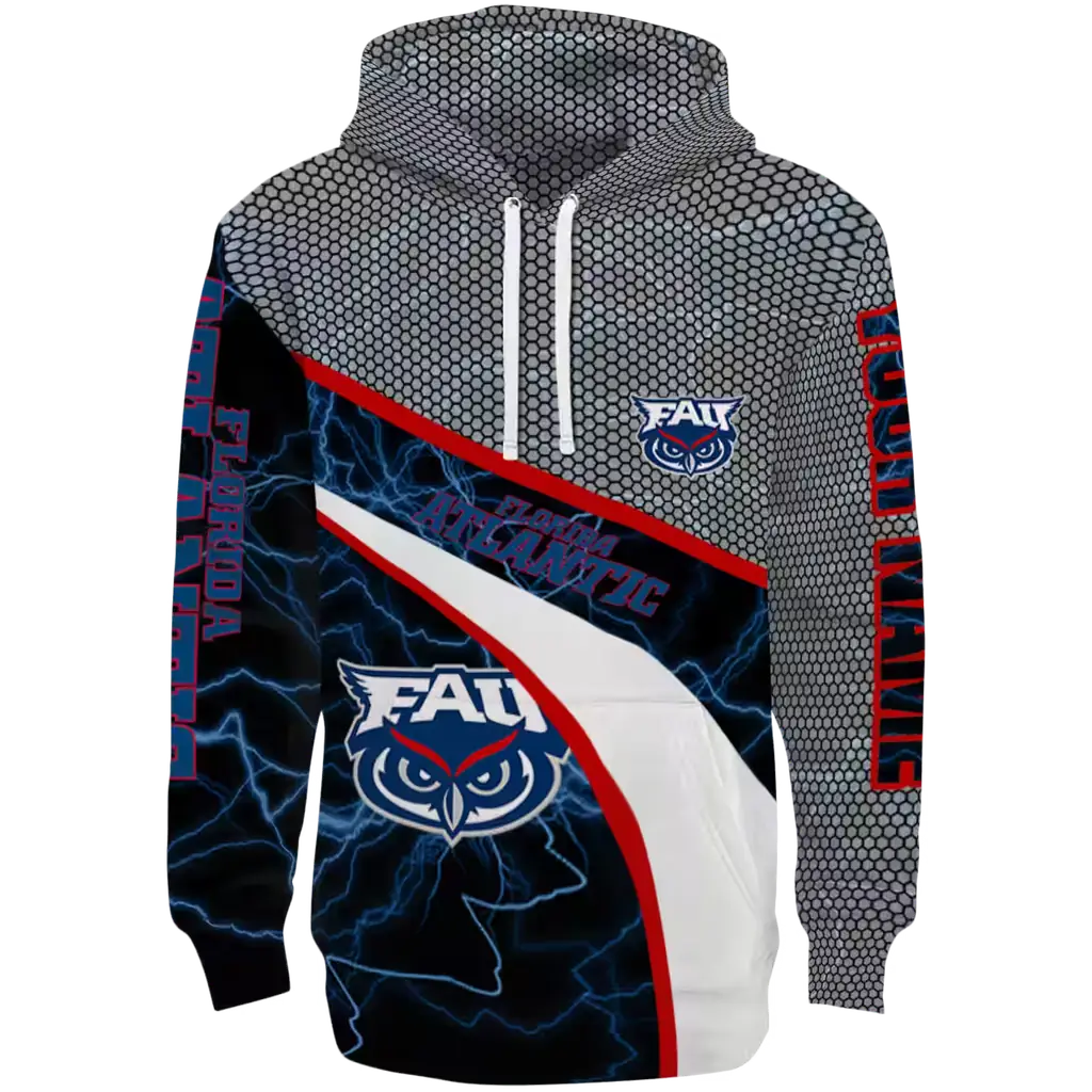 personalized florida atlantic owls hexagonal mesh blue black gray hoodie best selling personalized florida atlantic owls hexagonal mesh blue black gray hoodie best selling