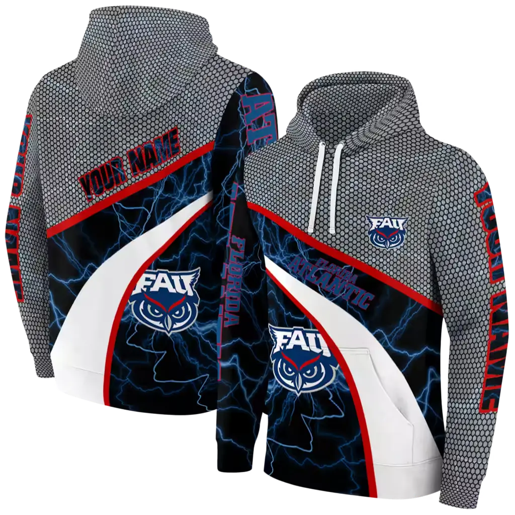 personalized florida atlantic owls hexagonal mesh blue black gray hoodie fashion forward personalized florida atlantic owls hexagonal mesh blue black gray hoodie fashion forward