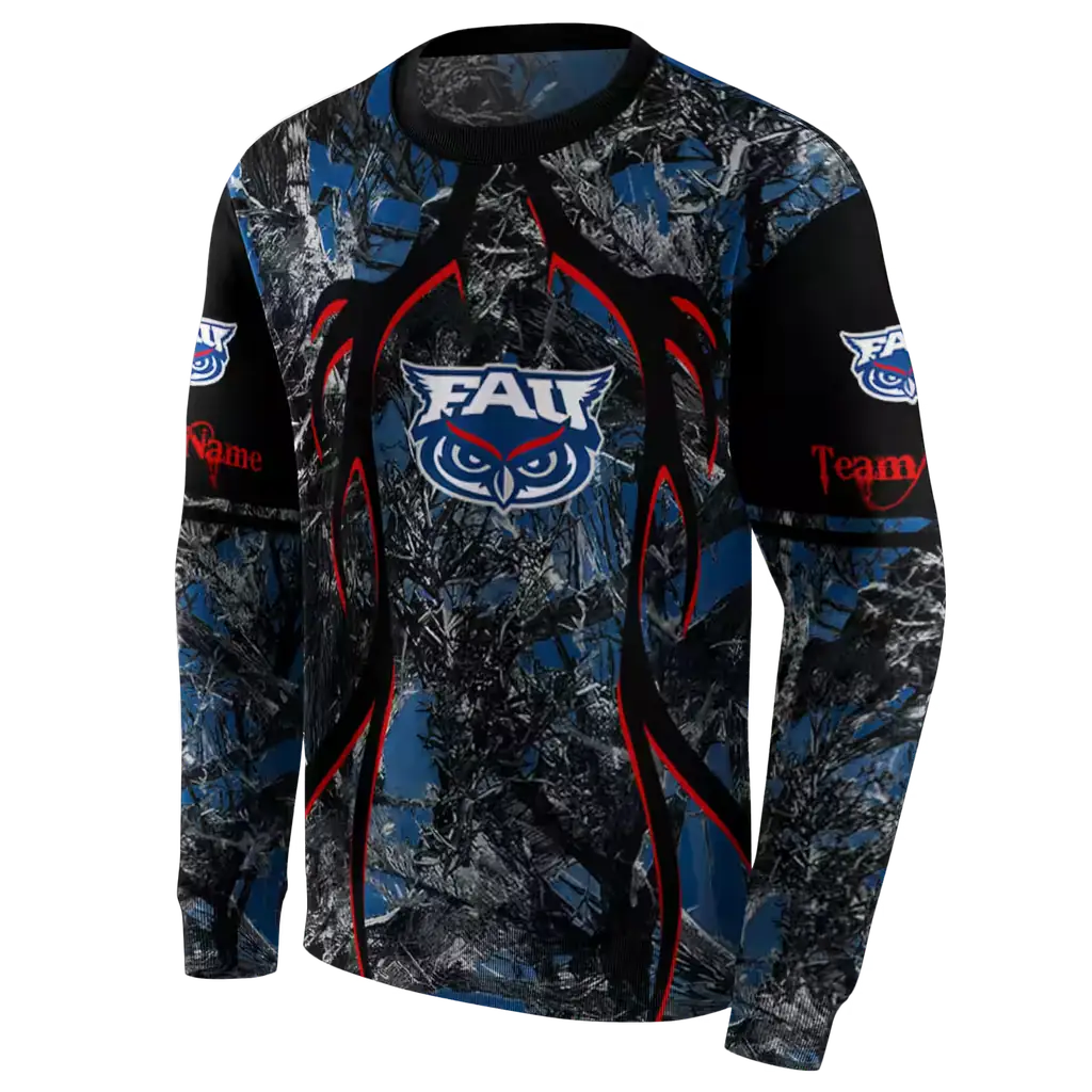 personalized florida atlantic owls hunting theme blue black hoodie new arrival personalized florida atlantic owls hunting theme blue black hoodie new arrival