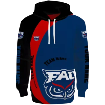 personalized florida atlantic owls minimalist design blue black hoodie best selling