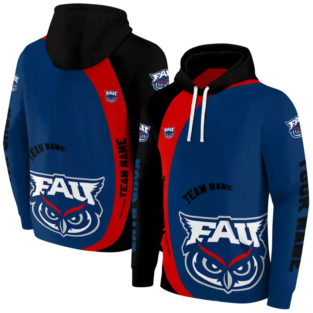 personalized florida atlantic owls minimalist design blue black hoodie fashion forward personalized florida atlantic owls minimalist design blue black hoodie fashion forward