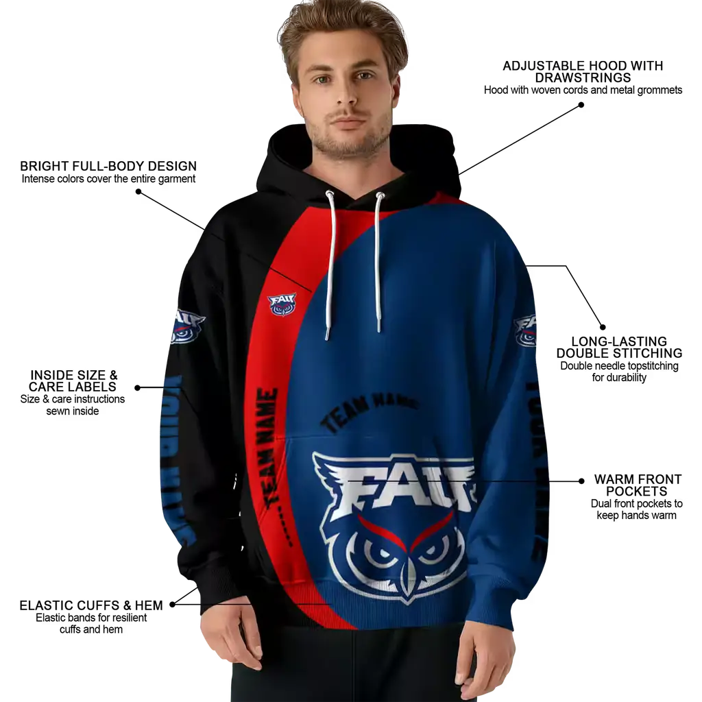 personalized florida atlantic owls minimalist design blue black hoodie latest model personalized florida atlantic owls minimalist design blue black hoodie latest model