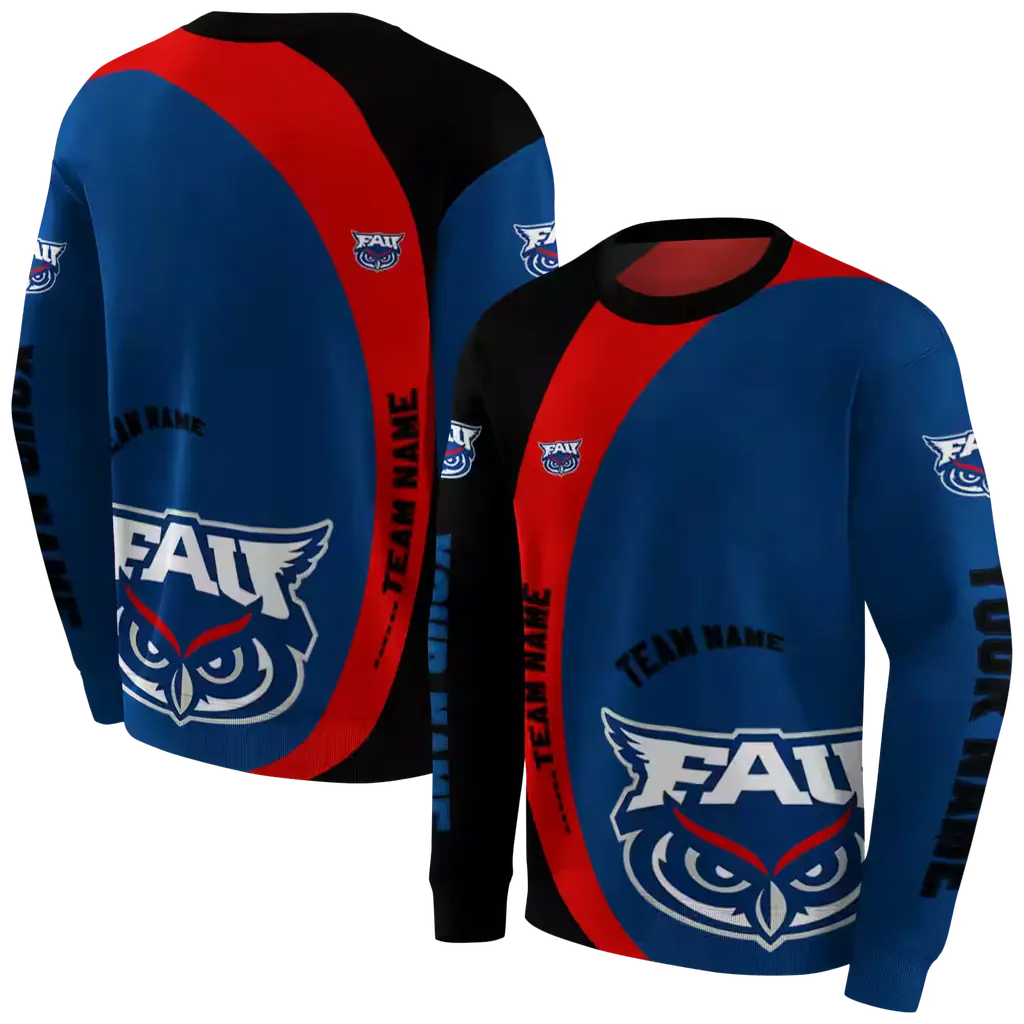 personalized florida atlantic owls minimalist design blue black hoodie premium grade personalized florida atlantic owls minimalist design blue black hoodie premium grade
