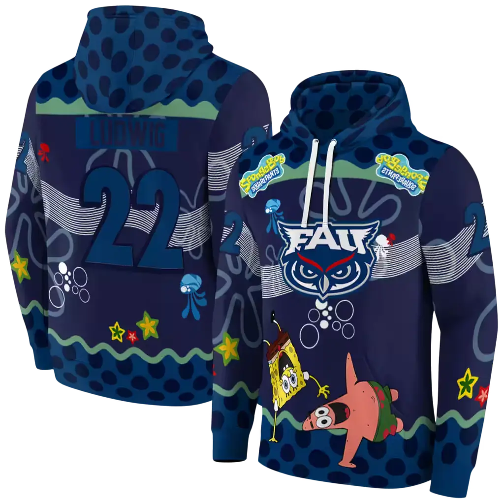 personalized florida atlantic owls spongebob patrick star blue navy hoodie fashion forward personalized florida atlantic owls spongebob patrick star blue navy hoodie fashion forward