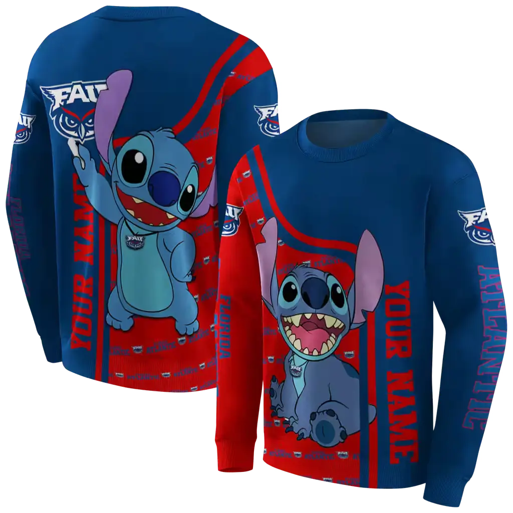 personalized florida atlantic owls stitch blue hoodie premium grade personalized florida atlantic owls stitch blue hoodie premium grade