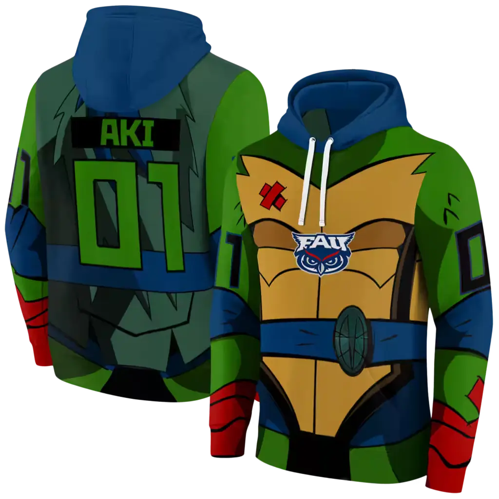 personalized florida atlantic owls superhero armor blue green hoodie fashion forward personalized florida atlantic owls superhero armor blue green hoodie fashion forward