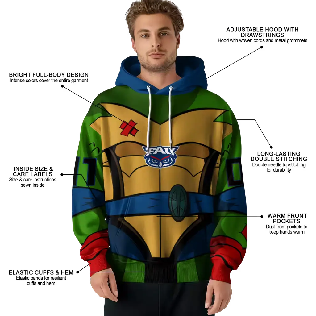personalized florida atlantic owls superhero armor blue green hoodie latest model personalized florida atlantic owls superhero armor blue green hoodie latest model