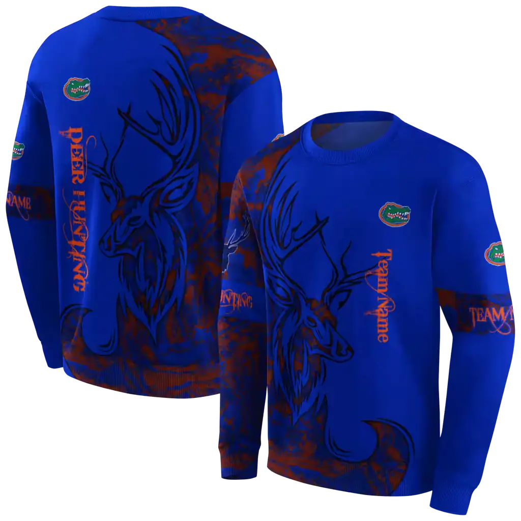 personalized florida gators deer silhouette blue hoodie premium grade personalized florida gators deer silhouette blue hoodie premium grade