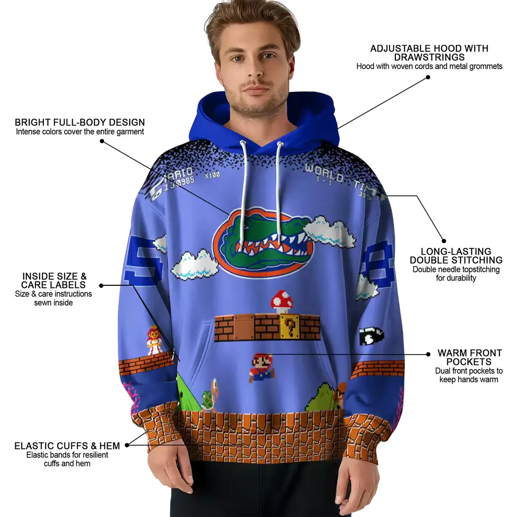 personalized florida gators mario blue black hoodie latest model personalized florida gators mario blue black hoodie latest model