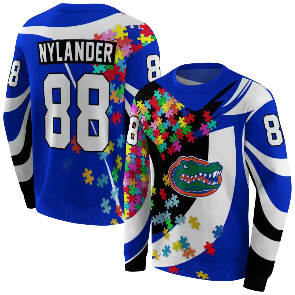 personalized florida gators puzzle pieces blue hoodie premium grade personalized florida gators puzzle pieces blue hoodie premium grade