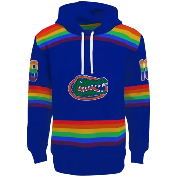 personalized florida gators rainbow stripes blue hoodie best selling