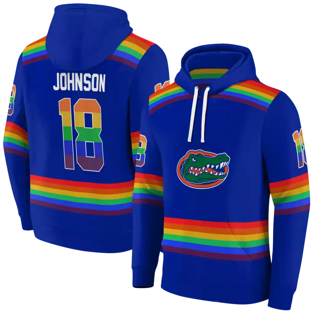 personalized florida gators rainbow stripes blue hoodie fashion forward personalized florida gators rainbow stripes blue hoodie fashion forward