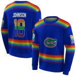 personalized florida gators rainbow stripes blue hoodie best selling