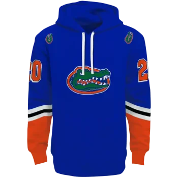 personalized florida gators striped sleeves blue hoodie best selling