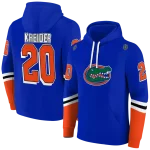 personalized florida gators striped sleeves blue hoodie best selling