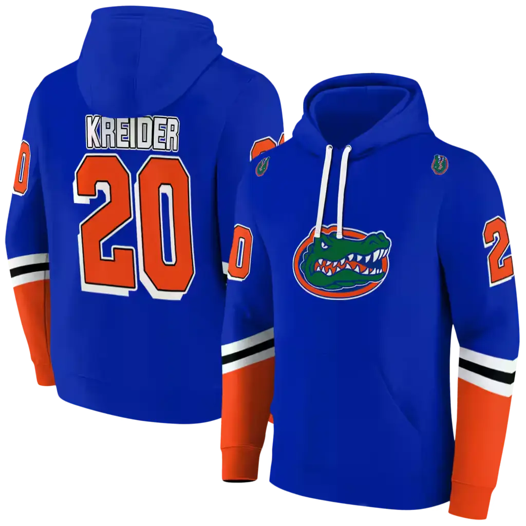 personalized florida gators striped sleeves blue hoodie fashion forward personalized florida gators striped sleeves blue hoodie fashion forward