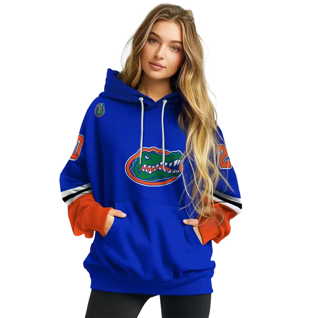 personalized florida gators striped sleeves blue hoodie high quality personalized florida gators striped sleeves blue hoodie high quality