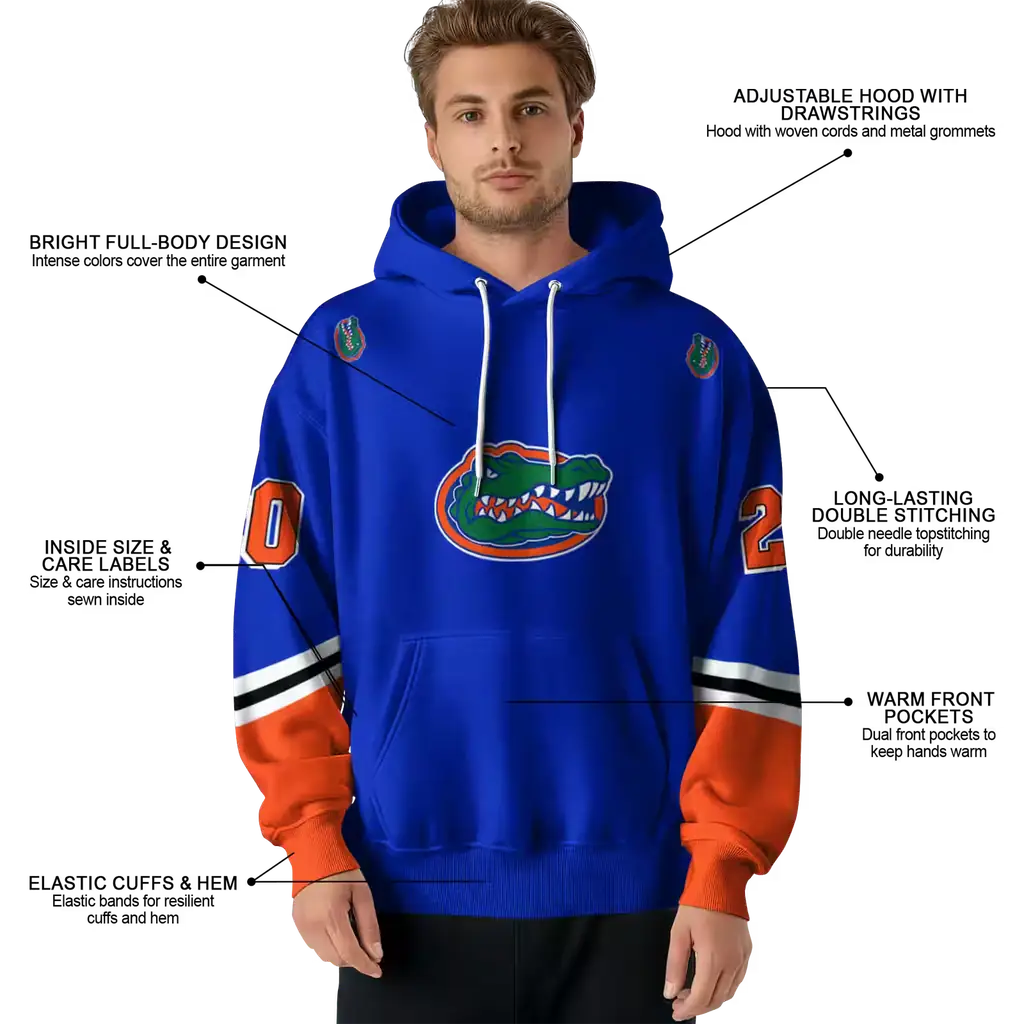 personalized florida gators striped sleeves blue hoodie latest model personalized florida gators striped sleeves blue hoodie latest model