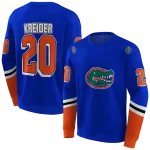 personalized florida gators striped sleeves blue hoodie best selling