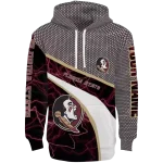 personalized florida state seminoles hexagonal mesh garnet black gray hoodie best selling