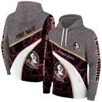personalized florida state seminoles hexagonal mesh garnet black gray hoodie best selling