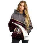 personalized florida state seminoles hexagonal mesh garnet black gray hoodie best selling