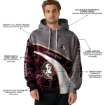 personalized florida state seminoles hexagonal mesh garnet black gray hoodie best selling