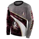 personalized florida state seminoles hexagonal mesh garnet black gray hoodie best selling