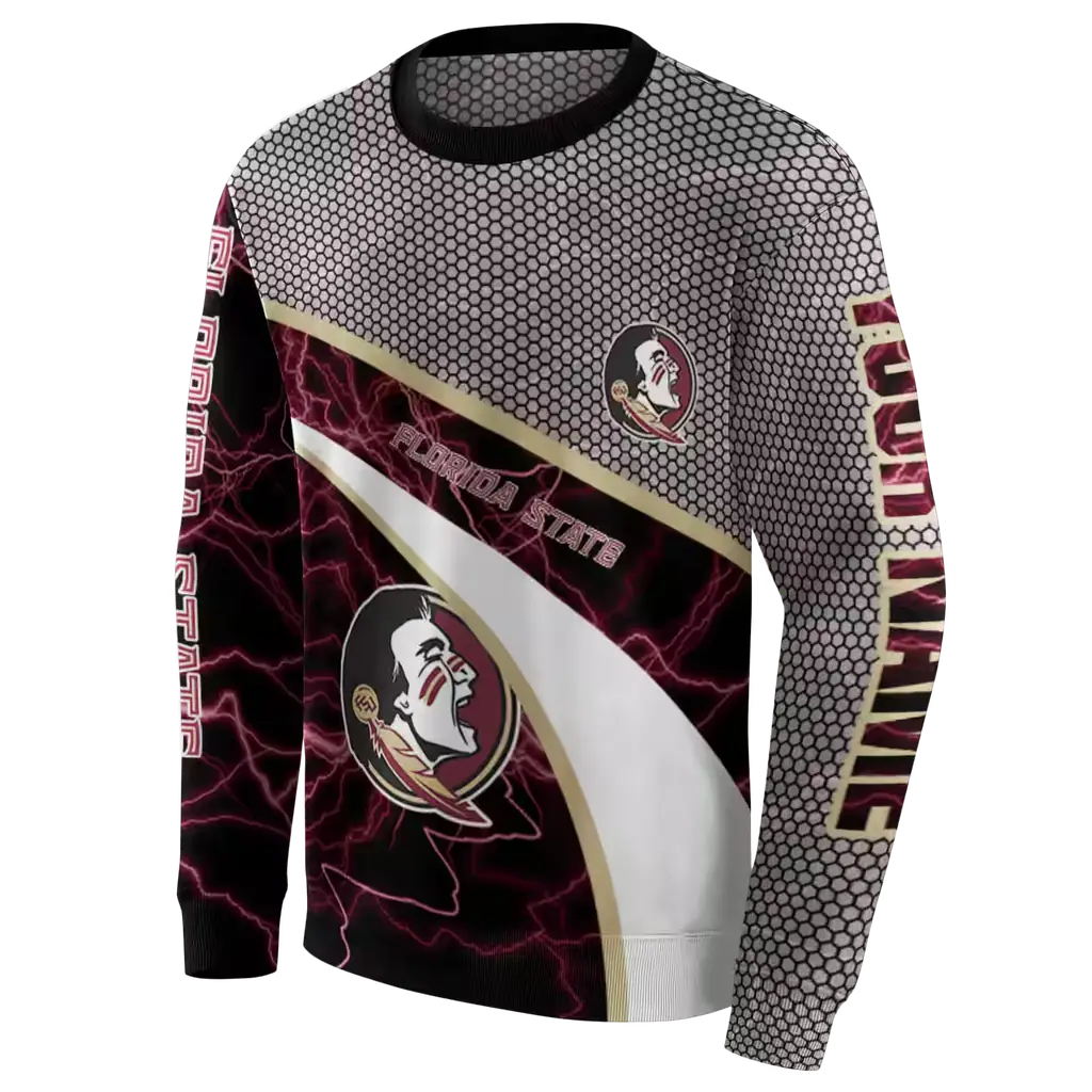 personalized florida state seminoles hexagonal mesh garnet black gray hoodie new arrival personalized florida state seminoles hexagonal mesh garnet black gray hoodie new arrival
