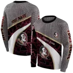 personalized florida state seminoles hexagonal mesh garnet black gray hoodie best selling