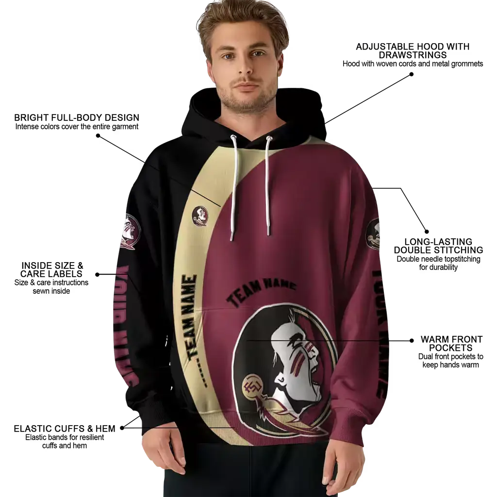 personalized florida state seminoles minimalist design garnet black hoodie latest model personalized florida state seminoles minimalist design garnet black hoodie latest model