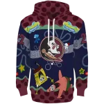 personalized florida state seminoles spongebob patrick star garnet navy hoodie best selling