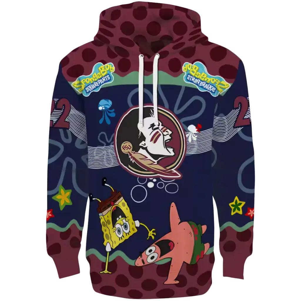 personalized florida state seminoles spongebob patrick star garnet navy hoodie best selling personalized florida state seminoles spongebob patrick star garnet navy hoodie best selling