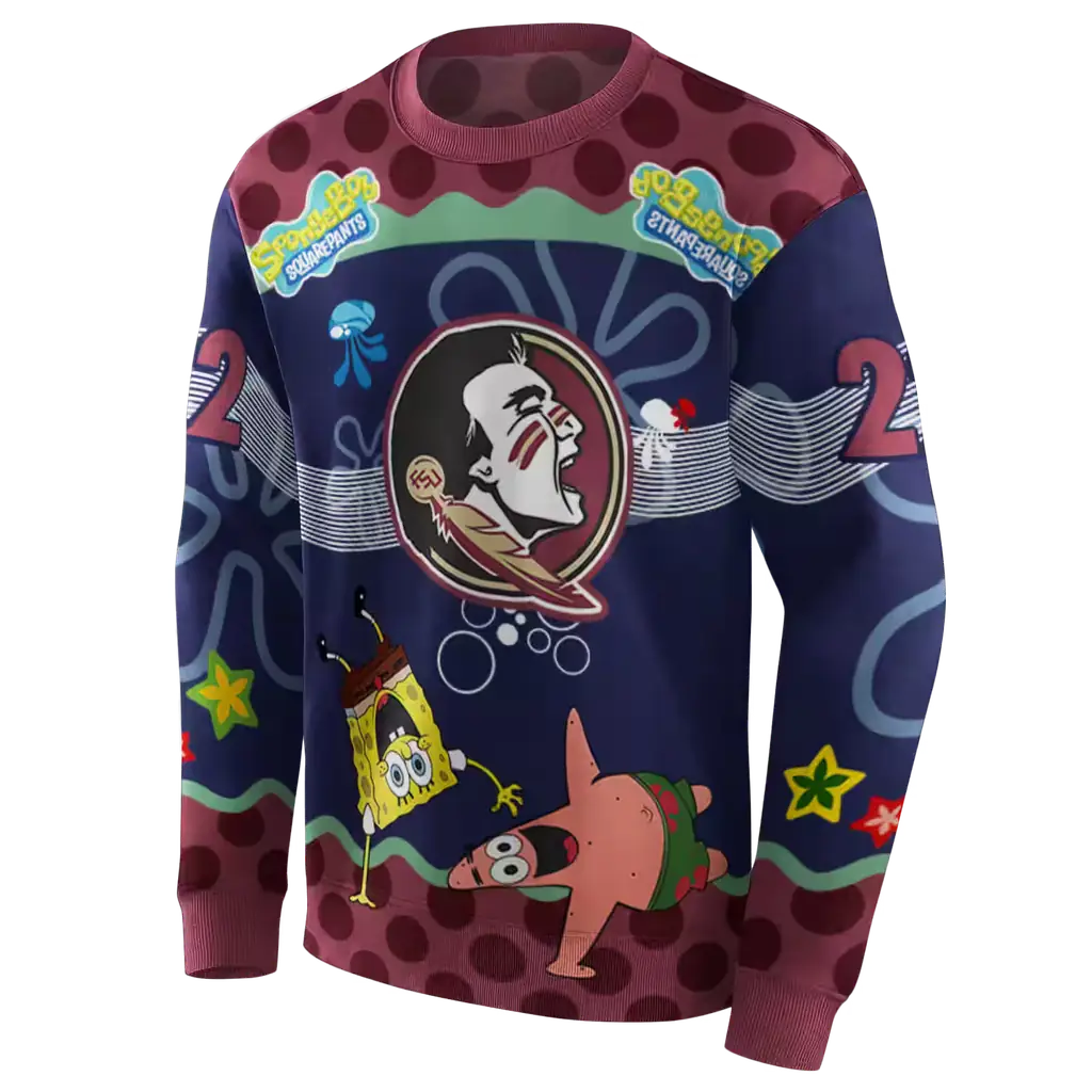 personalized florida state seminoles spongebob patrick star garnet navy hoodie new arrival personalized florida state seminoles spongebob patrick star garnet navy hoodie new arrival
