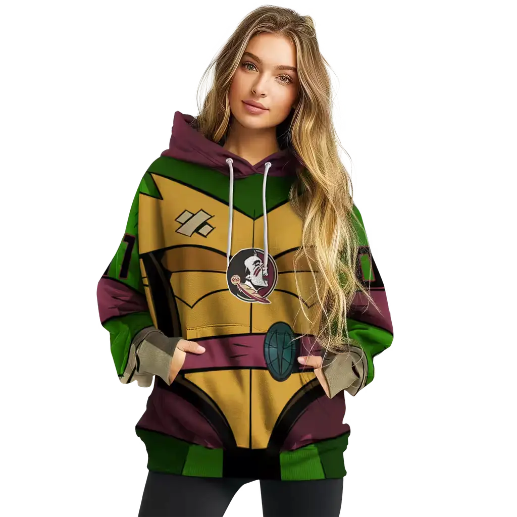 personalized florida state seminoles superhero armor garnet green hoodie high quality personalized florida state seminoles superhero armor garnet green hoodie high quality