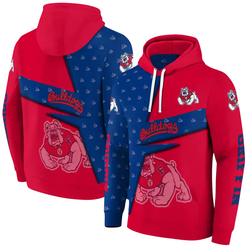 personalized fresno state bulldogs abstract shape red hoodie fashion forward personalized fresno state bulldogs abstract shape red hoodie fashion forward